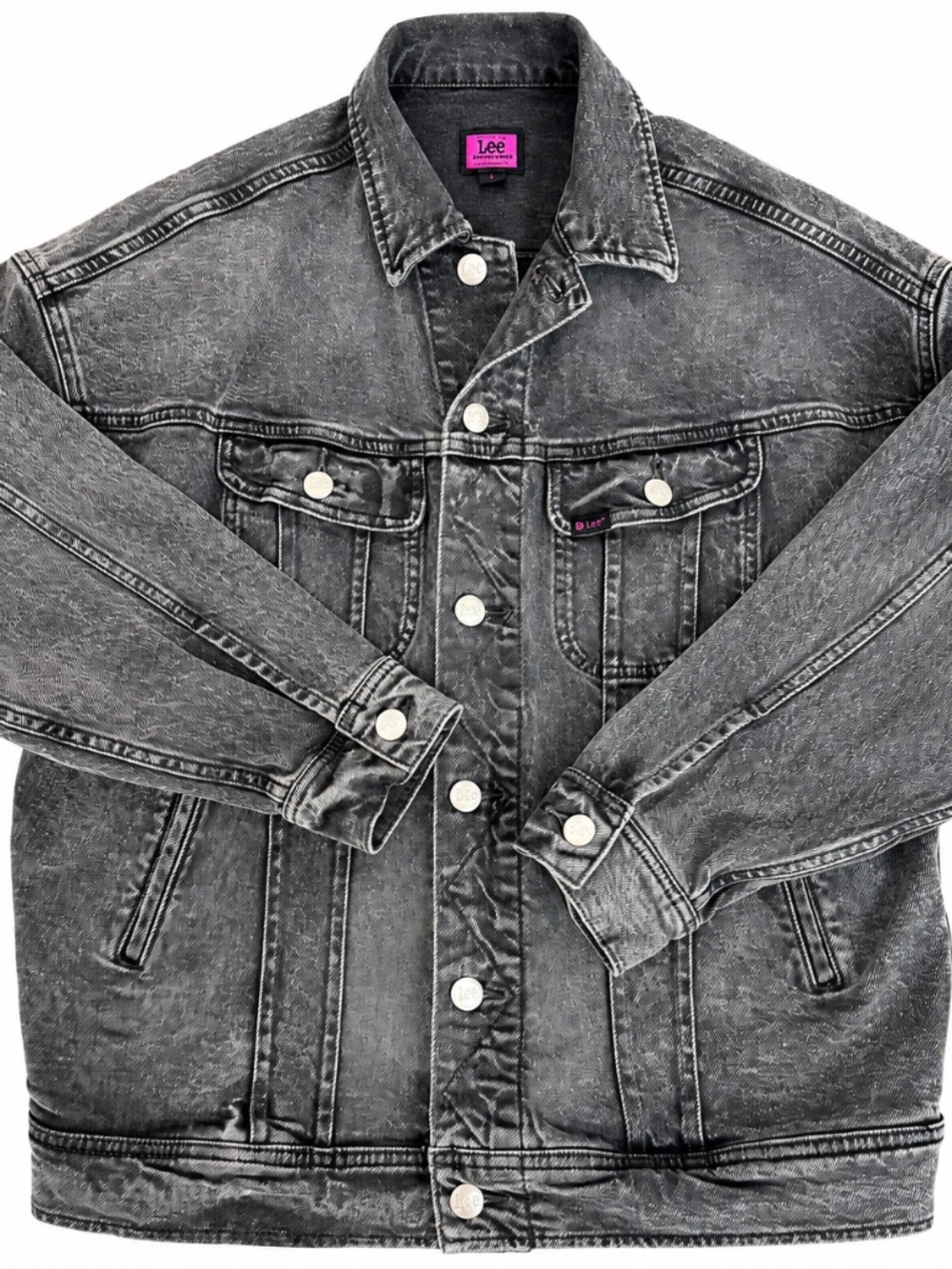 Lee x Daydreamer Black Acid Wash Denim Trucker Jacket Women's Small